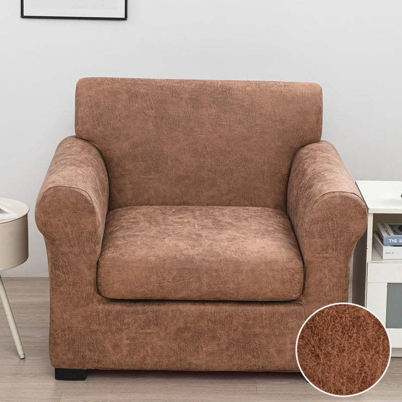 Light Brown Leather Armchair Cover | Comfy Covers