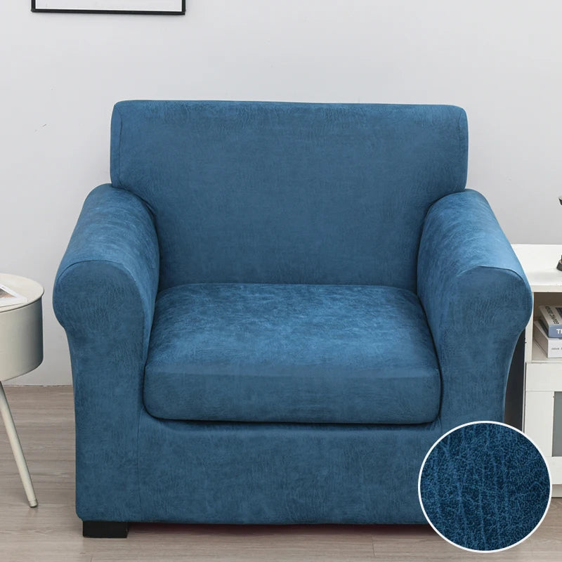 Blue Leather Armchair Cover | Comfy Covers