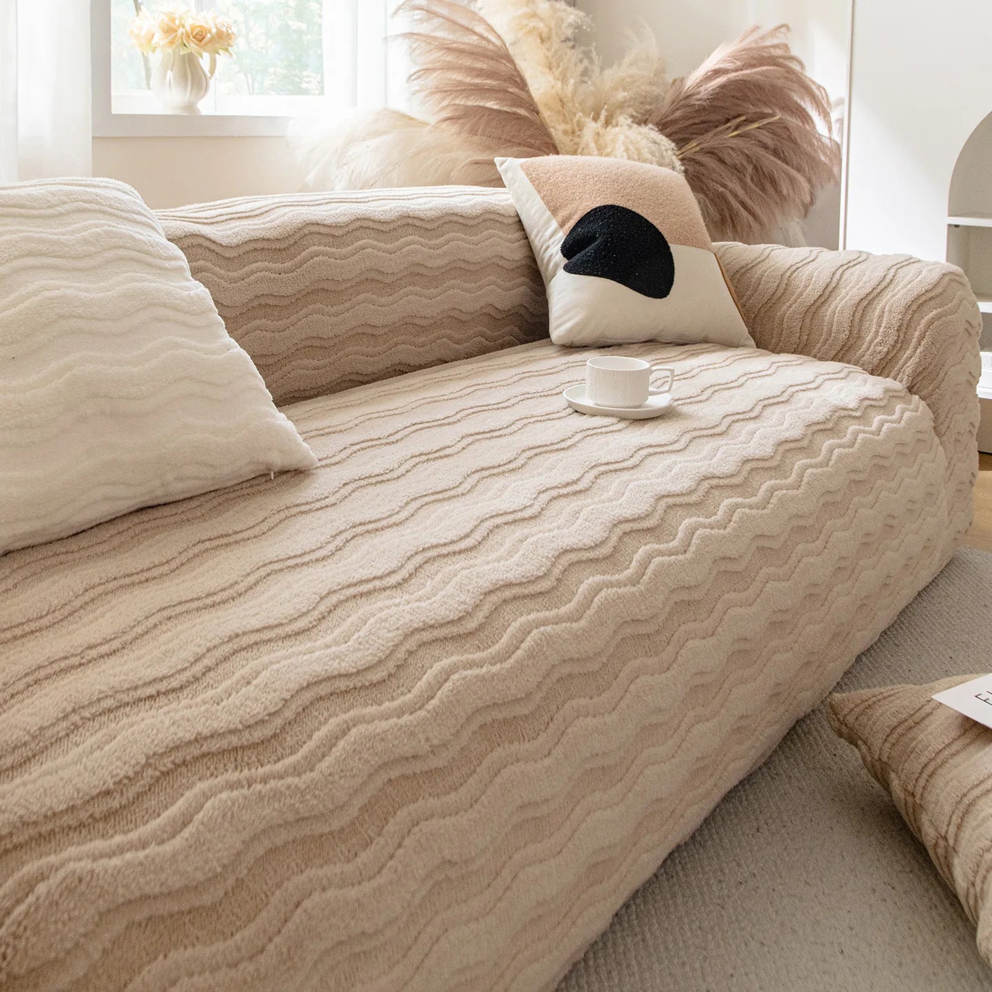 Beige Nyril Sofa Cover | Comfy Covers