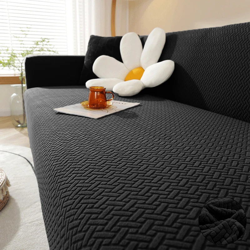 Black Jacquard Sofa Cover