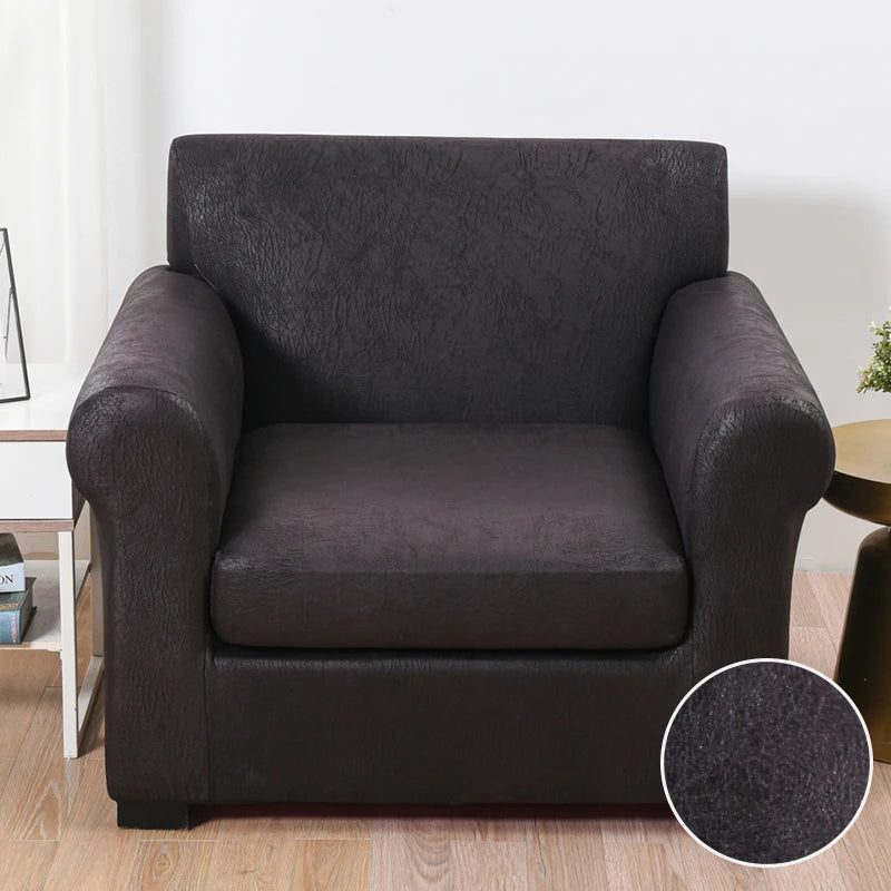 Black Leather Armchair Cover | Comfy Covers