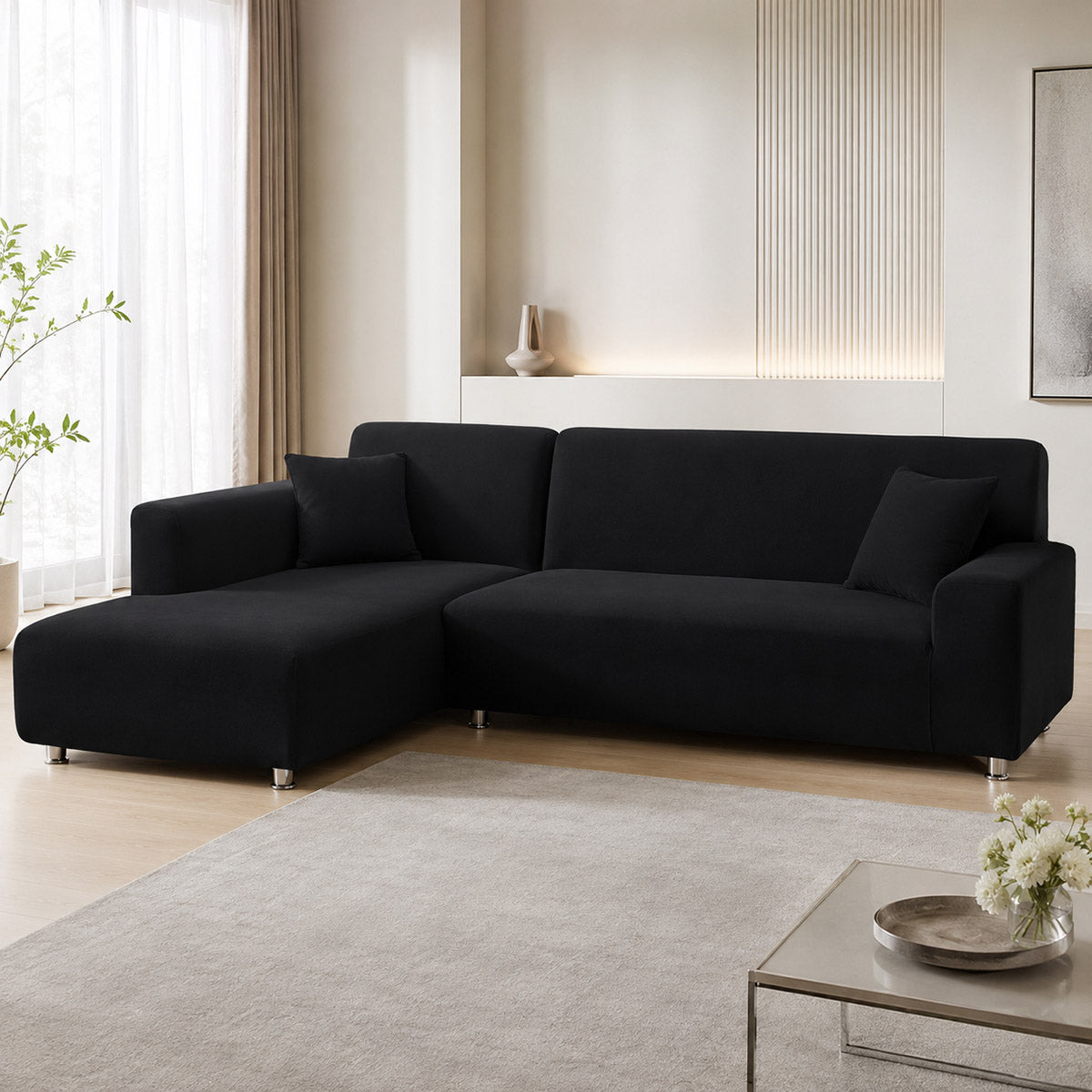 Black Sectional Couch Covers | Comfy Covers