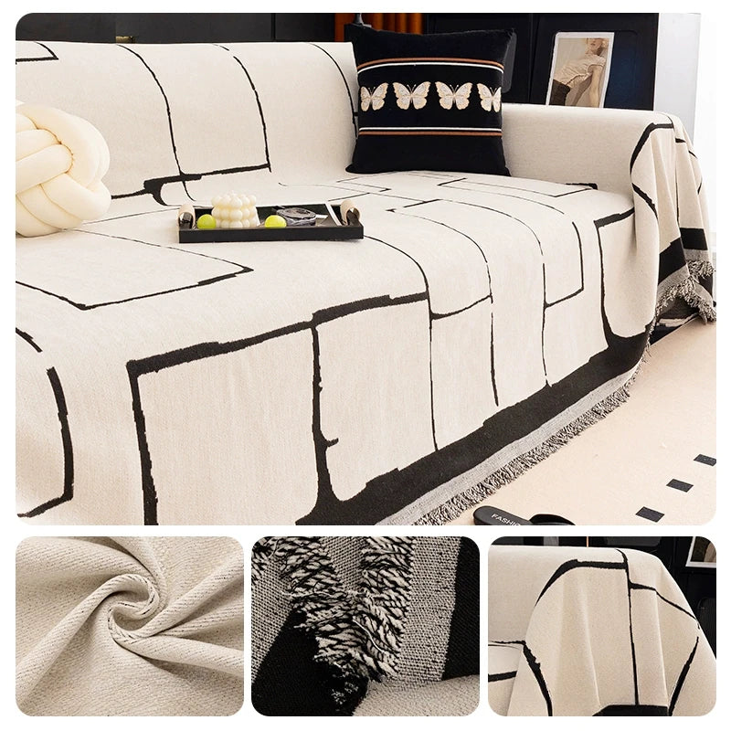 Linova Black and White Throw Blanket | Comfy Covers
