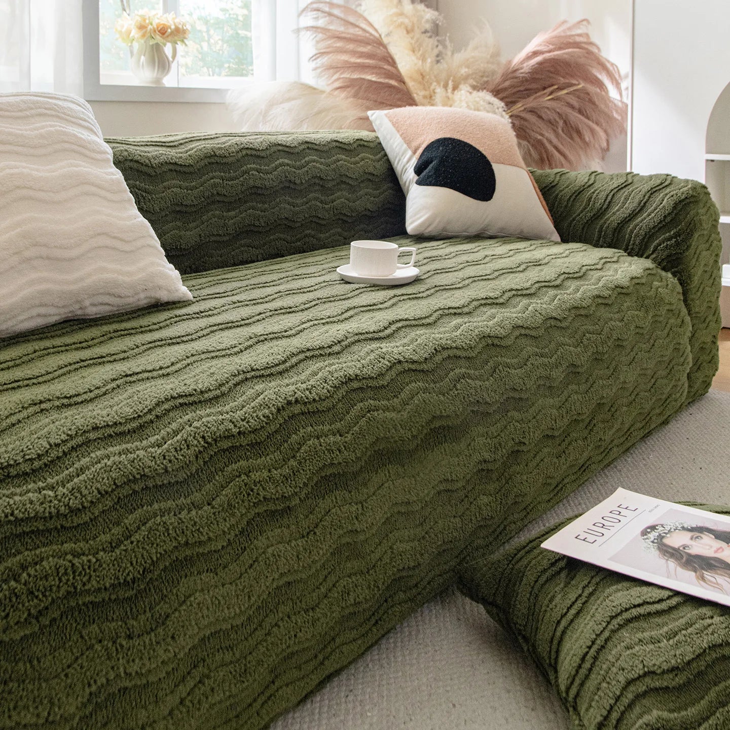 Forest Green Nyril Sofa Cover | Comfy Covers