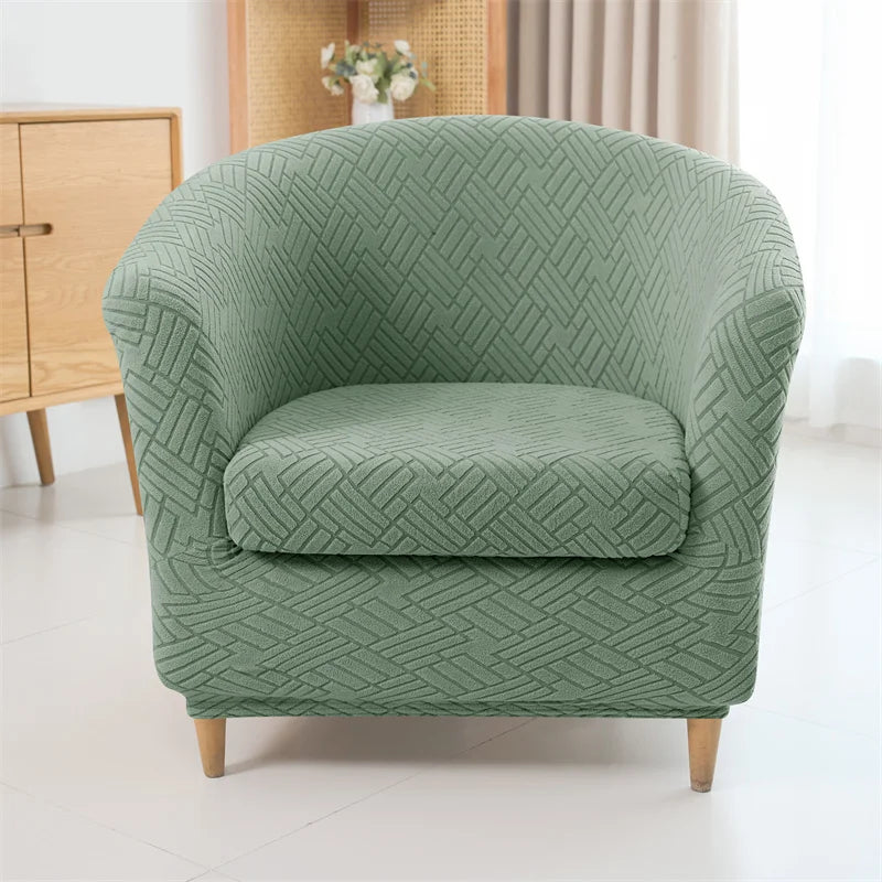 Nolin Almond Green Barrel Chair Cover | Comfy Covers