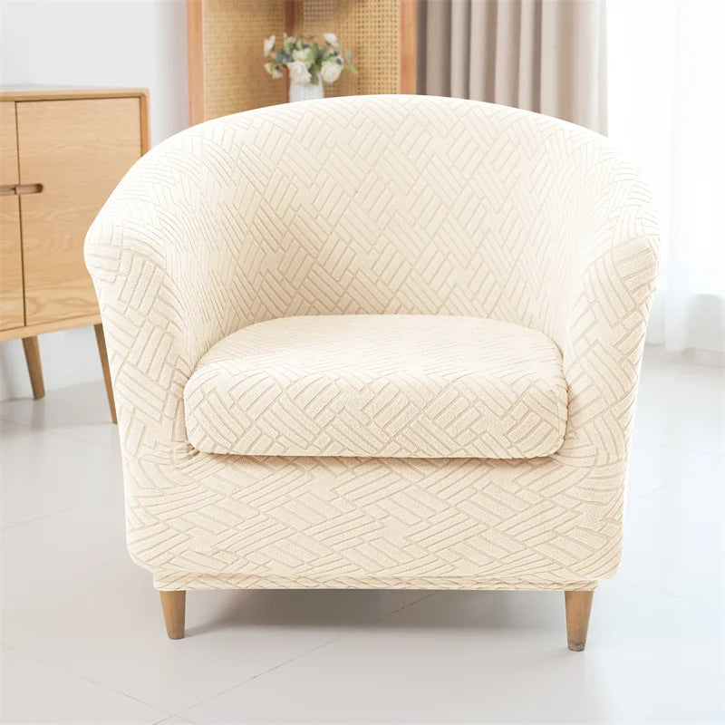 Nolin Beige Barrel Chair Cover | Comfy Covers