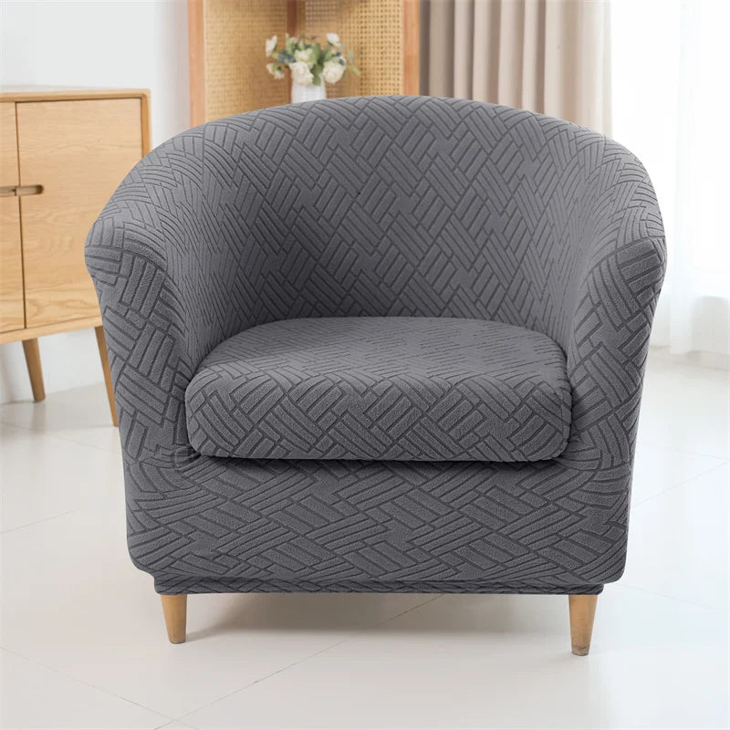 Nolin Dark Gray Barrel Chair Cover | Comfy Covers