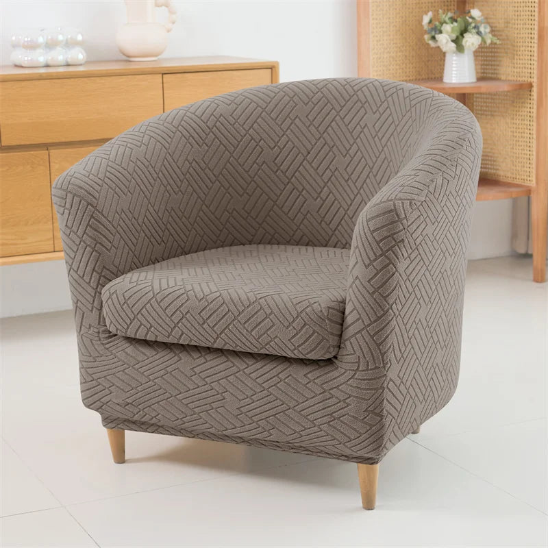 Nolin Light Brown Barrel Chair Cover | Comfy Covers