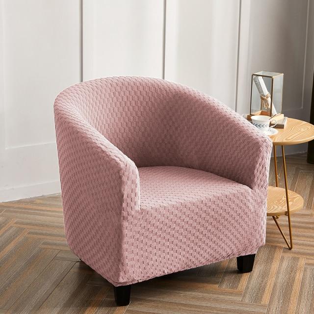 Pink Jacquard Barrel Chair Cover | Comfy Covers
