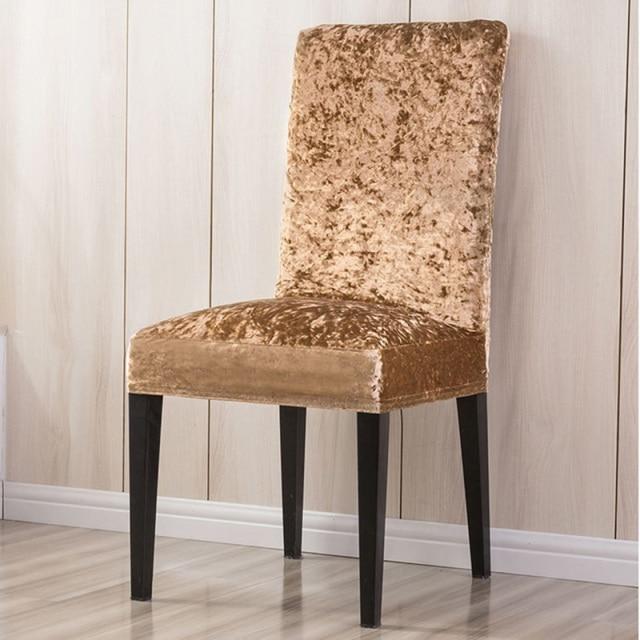 Light Brown Crushed Velvet Chair Cover