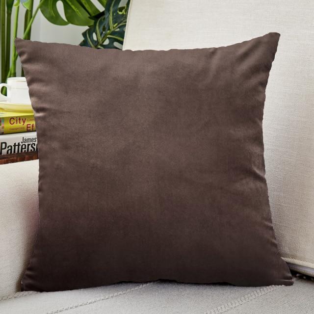 16x16 Brown Velvet Pillow Cover