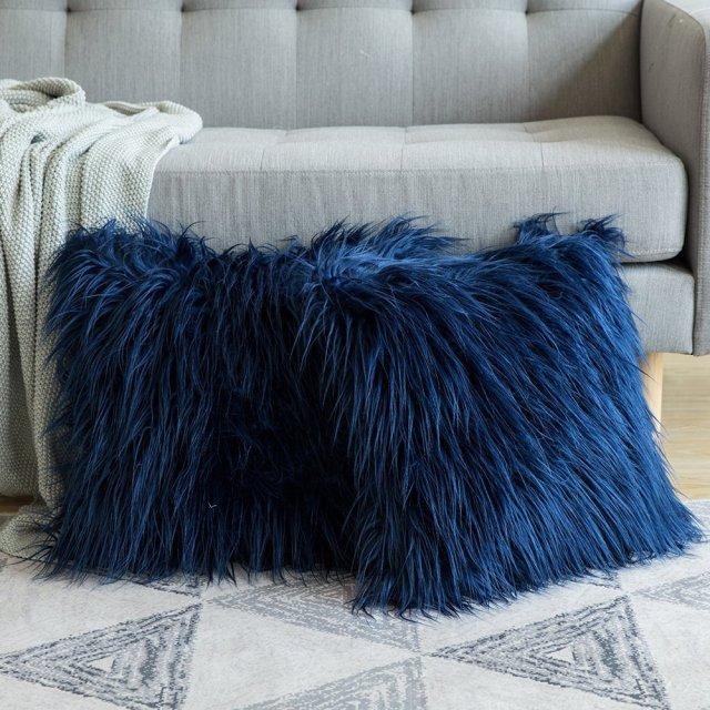 18x18 Blue Fleece Pillow Covers | Comfy Covers