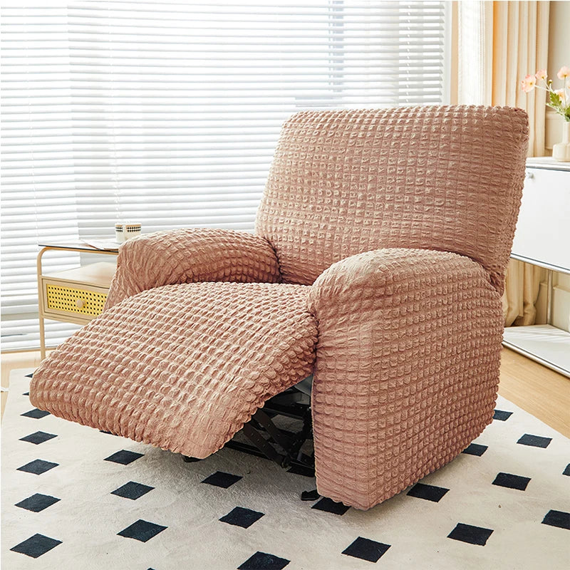 Dusty Pink Seersucker Recliner Sofa Covers | Comfy Covers