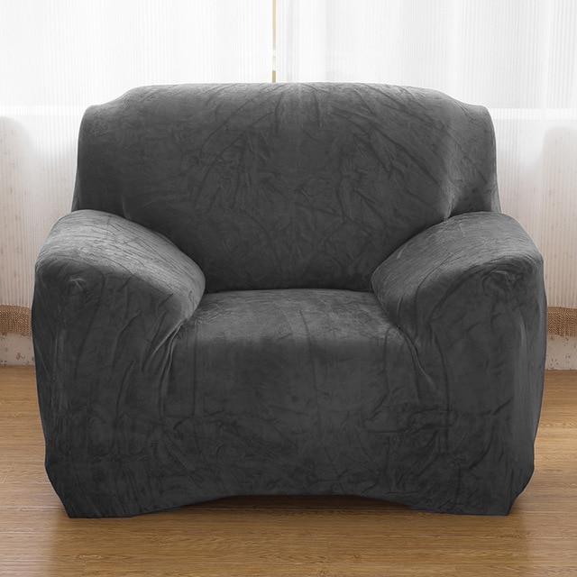 Anthracite Grey Velvet Armchair Covers | Comfy Covers