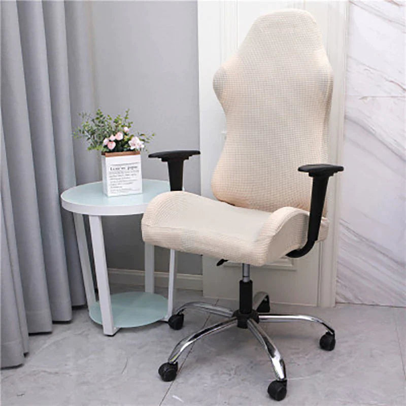 Beige Jacquard Gamer Chair Cover | Comfy Covers
