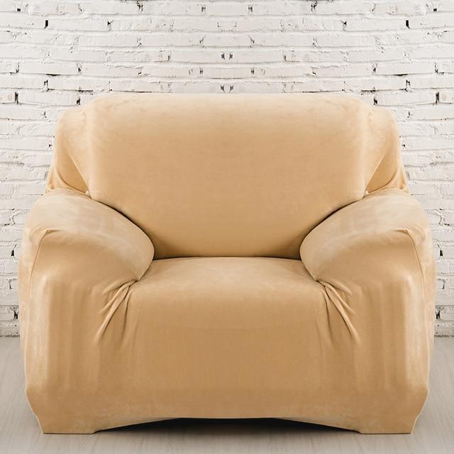 Beige Velvet Armchair Covers | Comfy Covers