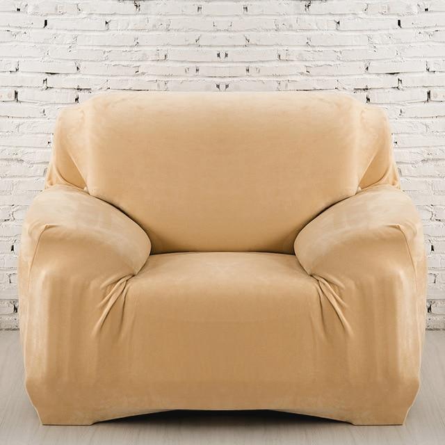 Beige Velvet Armchair Covers | Comfy Covers