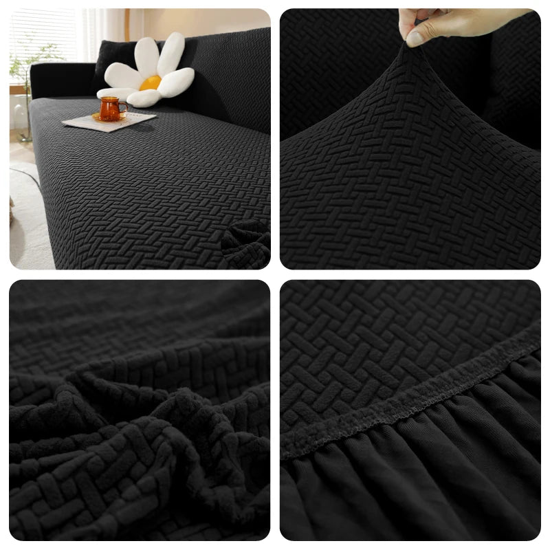 Black Jacquard Sofa Cover