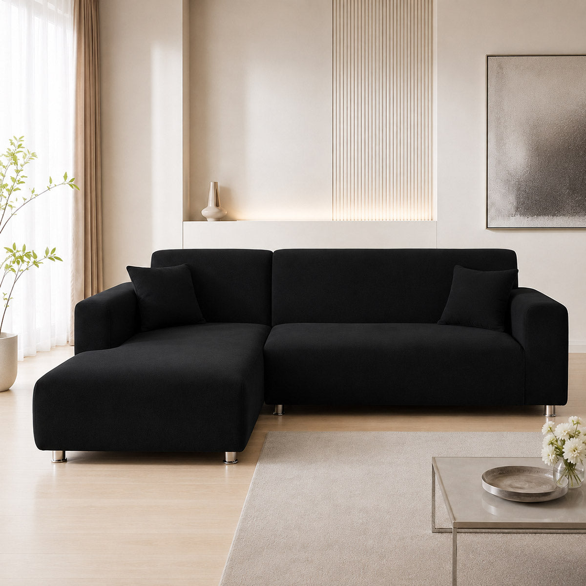 Black Sectional Couch Covers | Comfy Covers