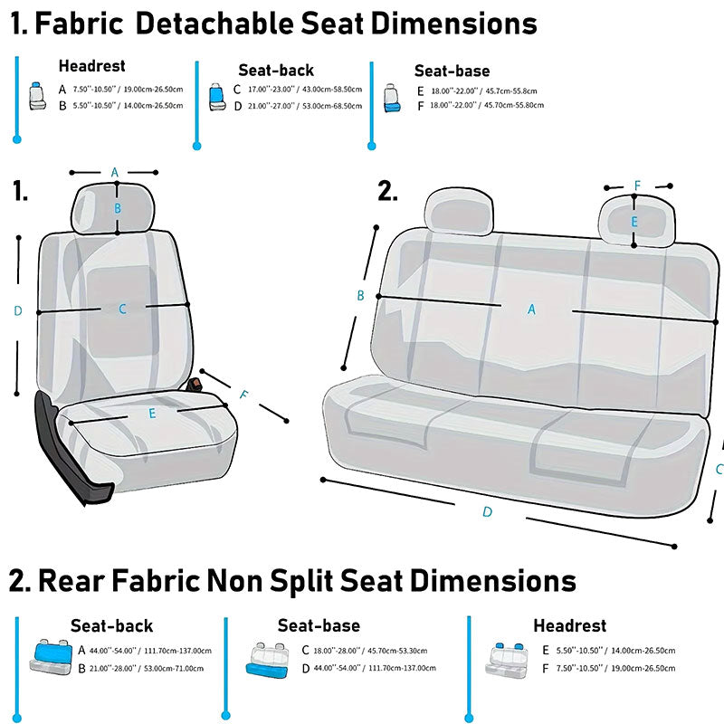 Black and Blue Car Seat Covers