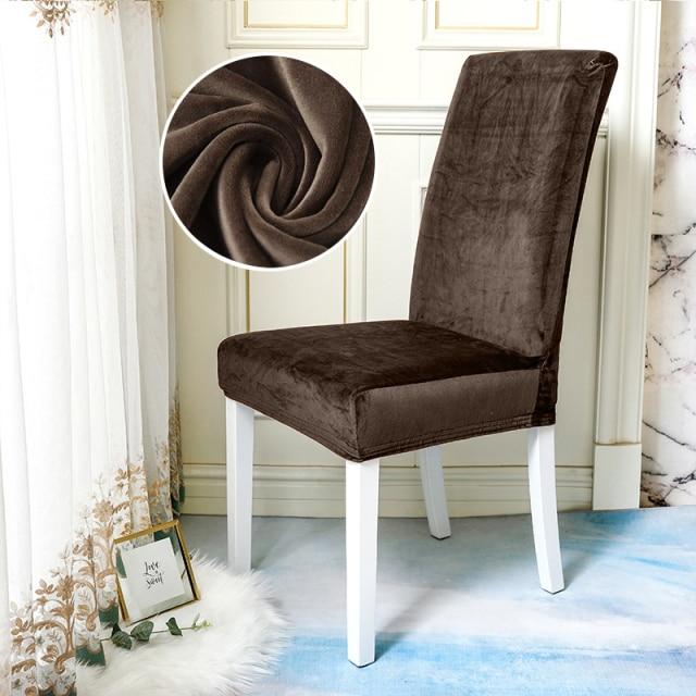 Dark Brown Velvet Chair Cover | Comfy Covers