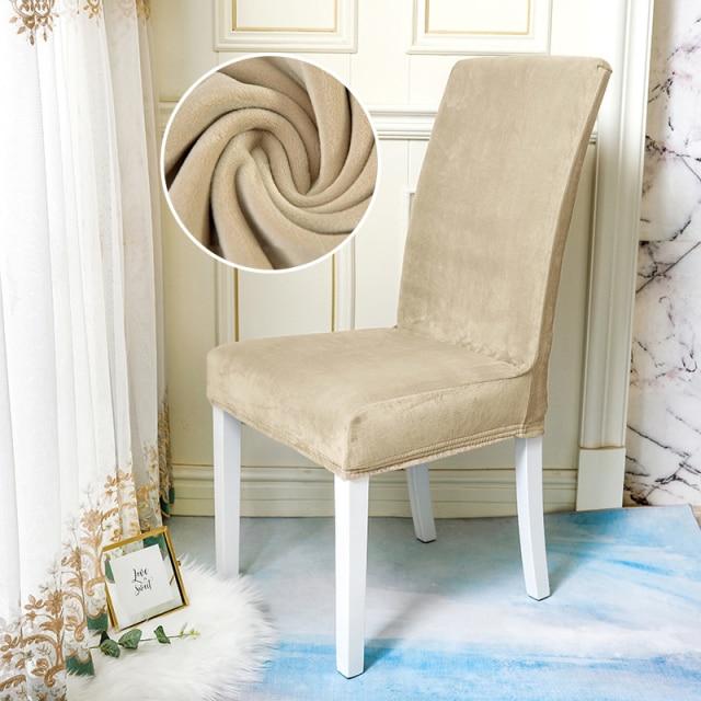 Beige Velvet Chair Slipcover | Comfy Covers
