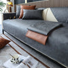 Charcoal Grey Faux Leather Couch Protector | Comfy Covers