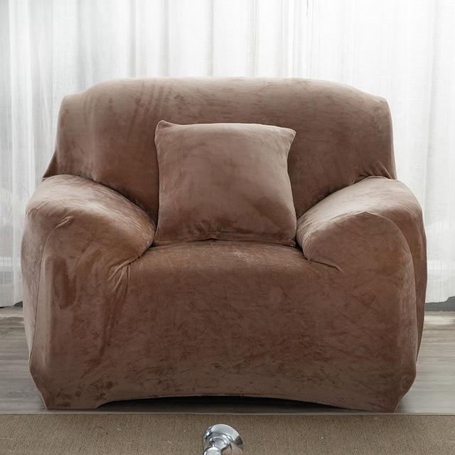 Coffee Velvet Armchair Covers | Comfy Covers