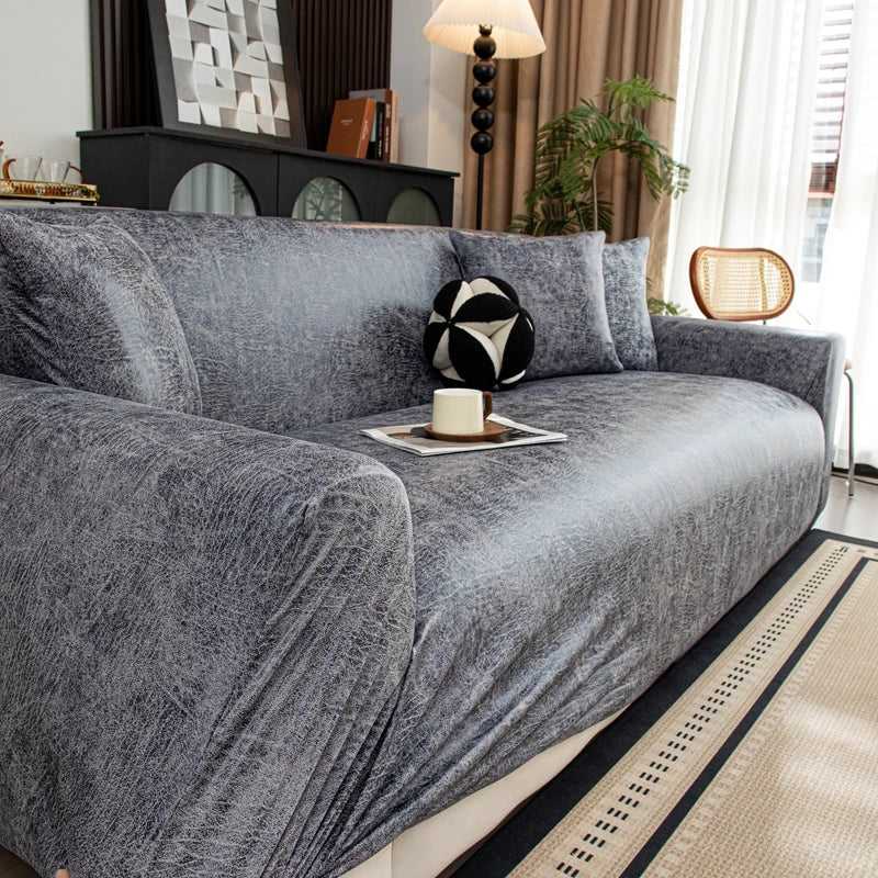 Dark Gray Pu Leather Sofa Cover | Comfy covers