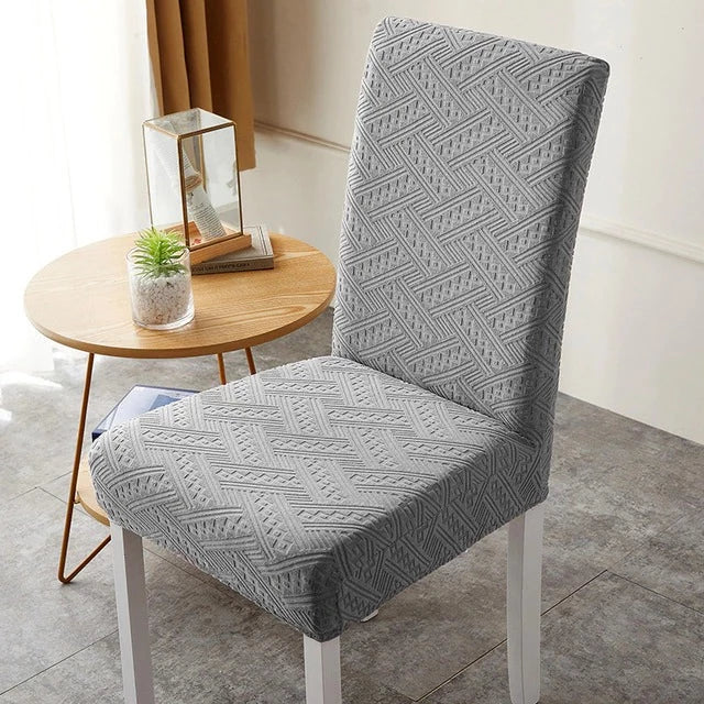 Light Grey Jacquard Chair Cover