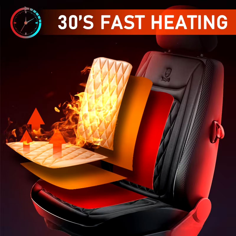 Black Heated Car Seat Cover | Comfy Covers