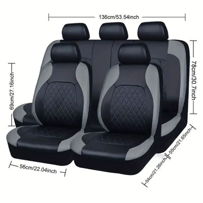 Black and Grey Leather Car Seat Covers | Comfy Covers