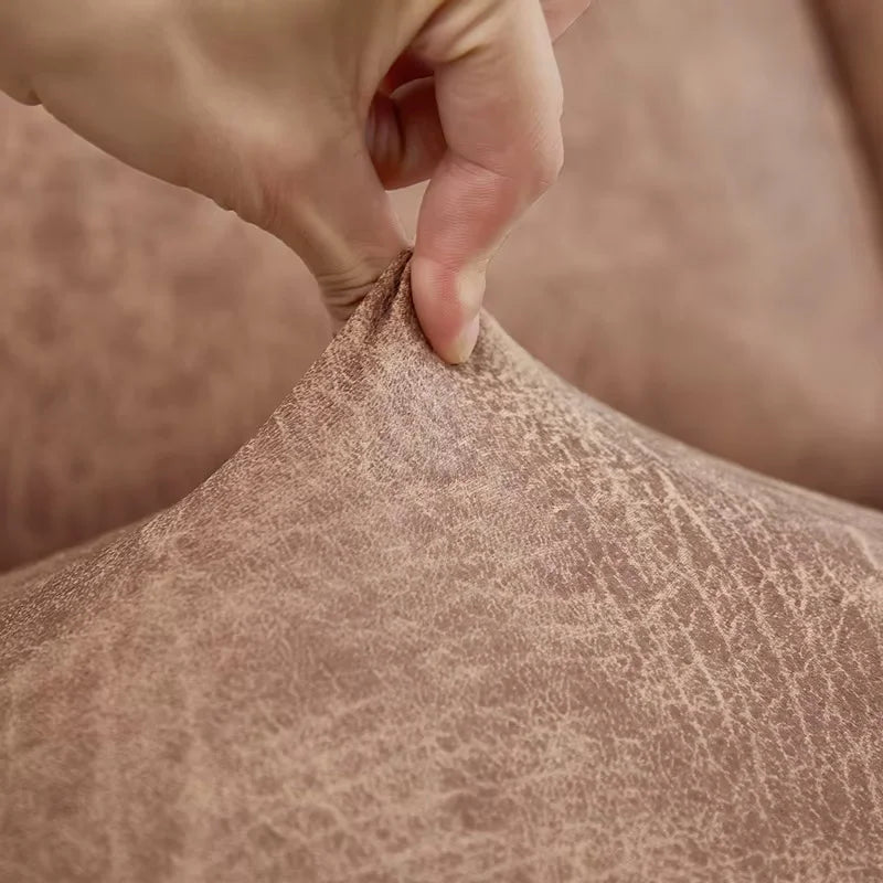 Light Brown Faux Leather Recliner Chair Cover