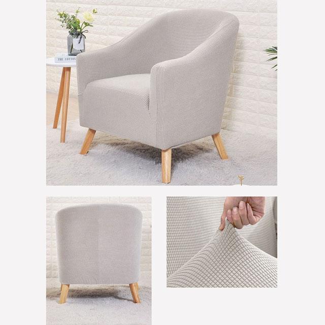 Light Grey Barrel Chair Cover | Comfy Covers