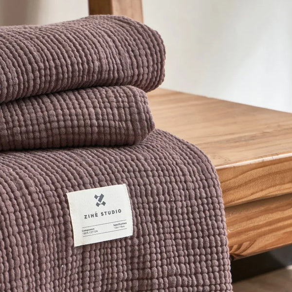 Mauve Cotton Gauze Sofa Throw | Comfy Covers
