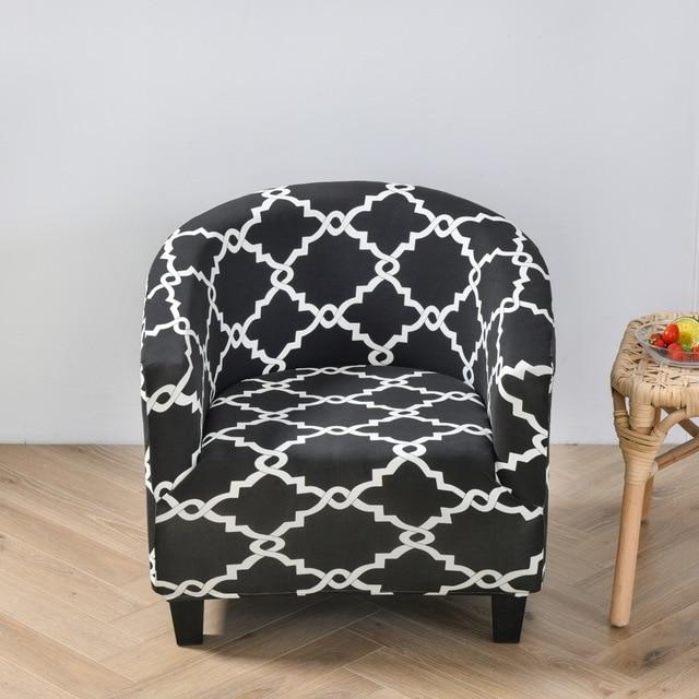 Mosaic Anthracite Grey Barrel Chair Cover | Comfy Covers