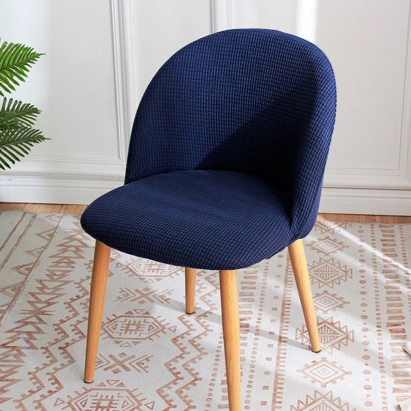 Navy Blue Jacquard Swivel Chair Cover | Comfy Covers
