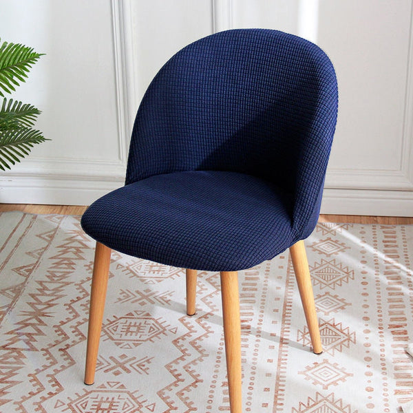 Navy Blue Jacquard Swivel Chair Cover Comfy Covers