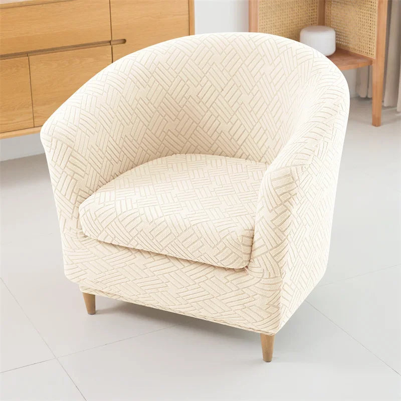 Nolin Beige Barrel Chair Cover | Comfy Covers