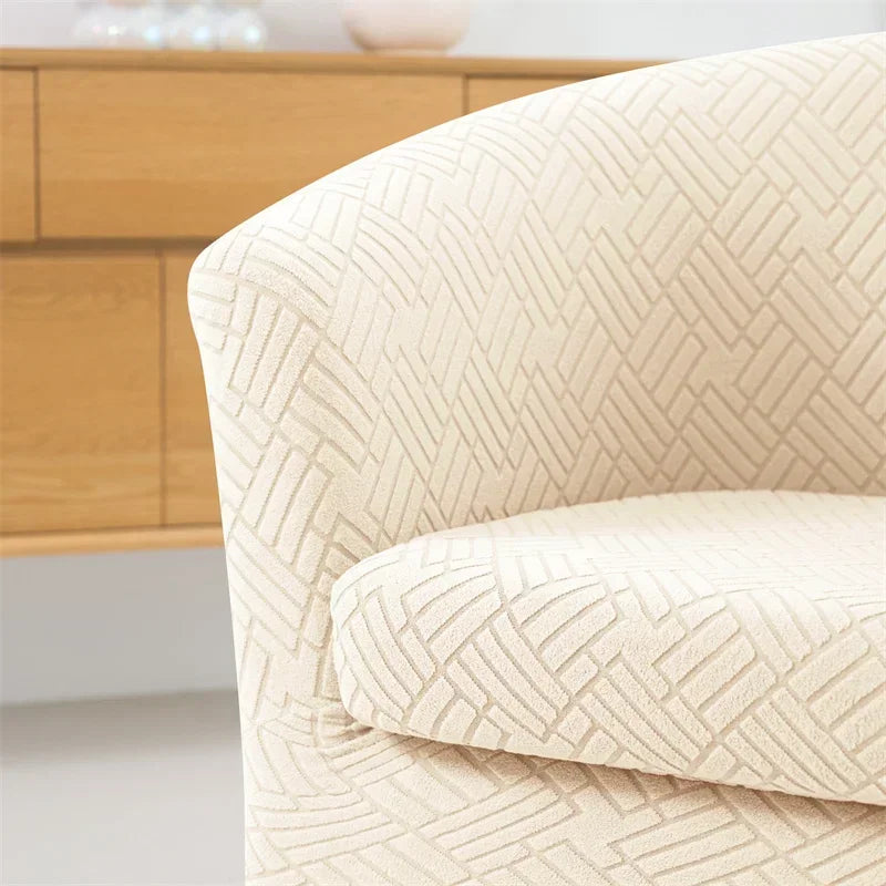 Nolin Beige Barrel Chair Cover | Comfy Covers
