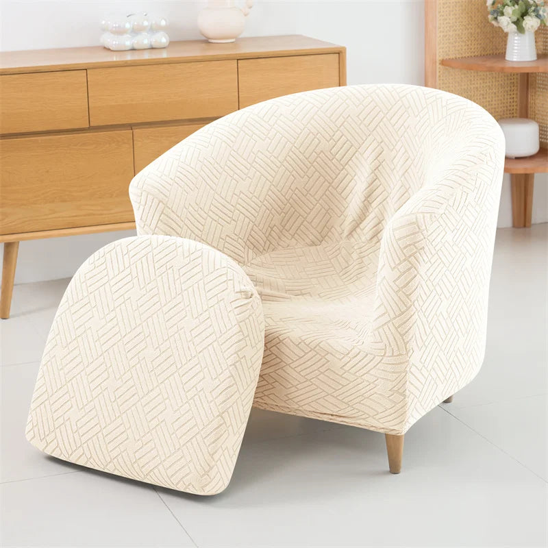 Nolin Beige Barrel Chair Cover | Comfy Covers