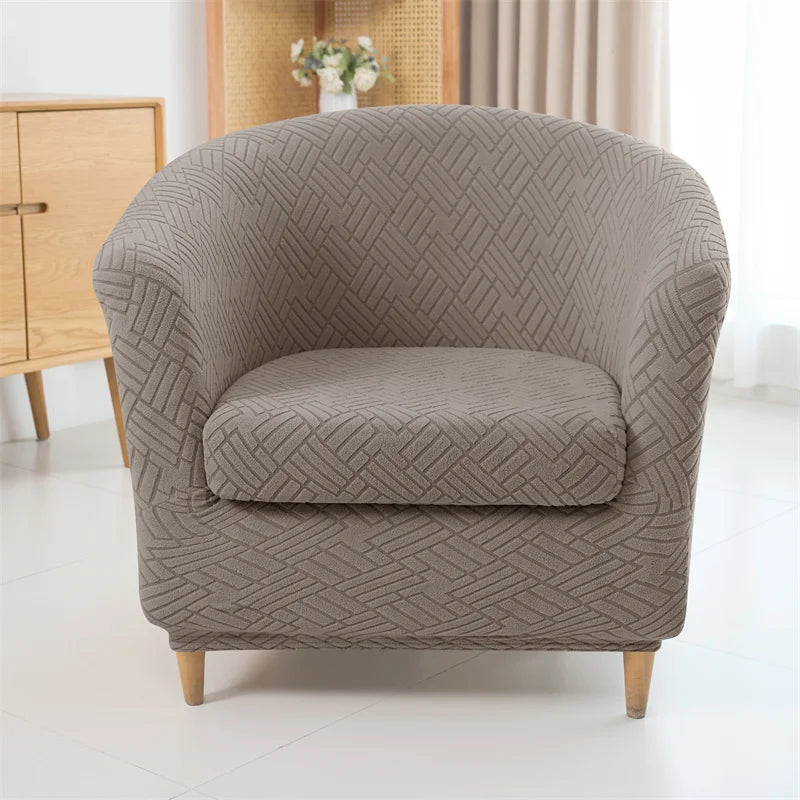 Nolin Light Brown Barrel Chair Cover | Comfy Covers