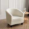 White Jacquard Barrel Chair Cover | Comfy Covers