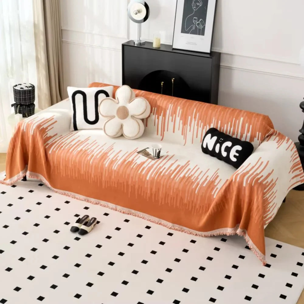 Orange Plaid Throw Blanket | Comfy Covers
