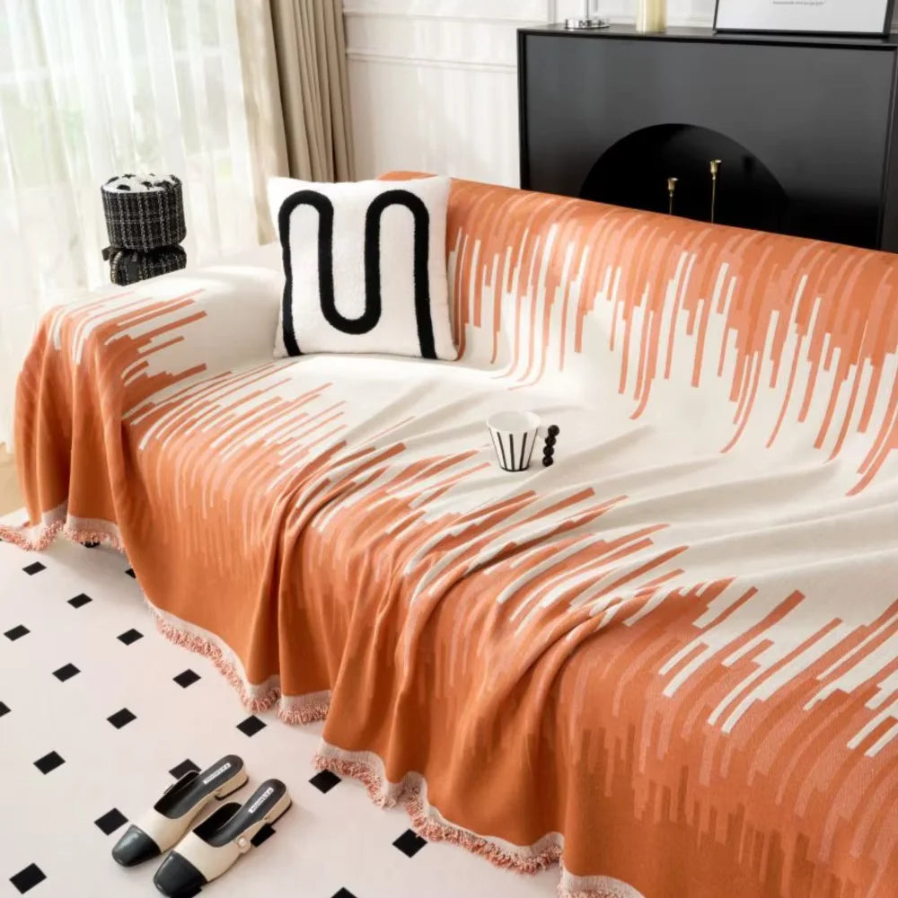 Orange Plaid Throw Blanket | Comfy Covers