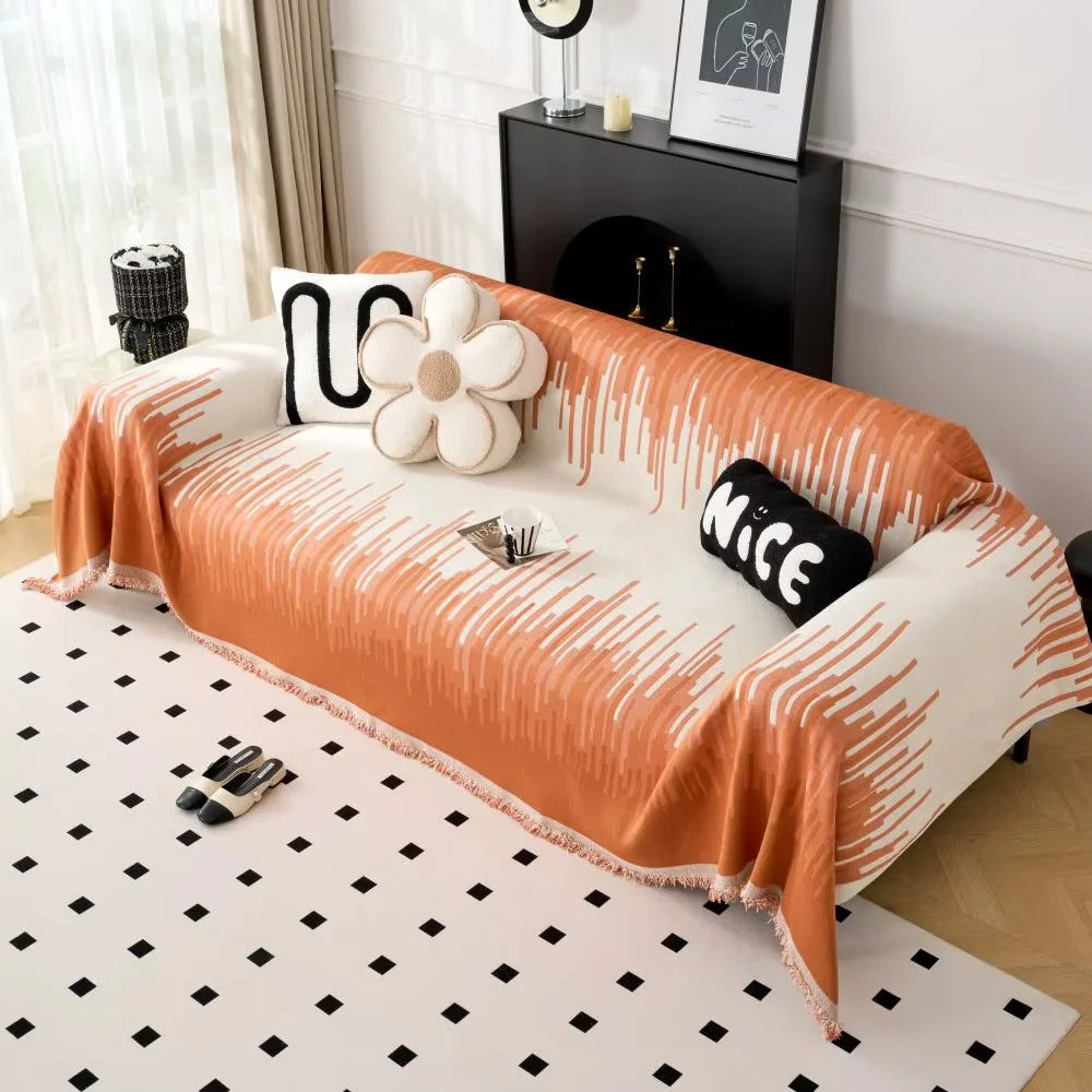 Orange Plaid Throw Blanket | Comfy Covers