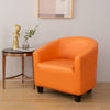 Orange PU Leather Barrel Chair Cover | Comfy Covers