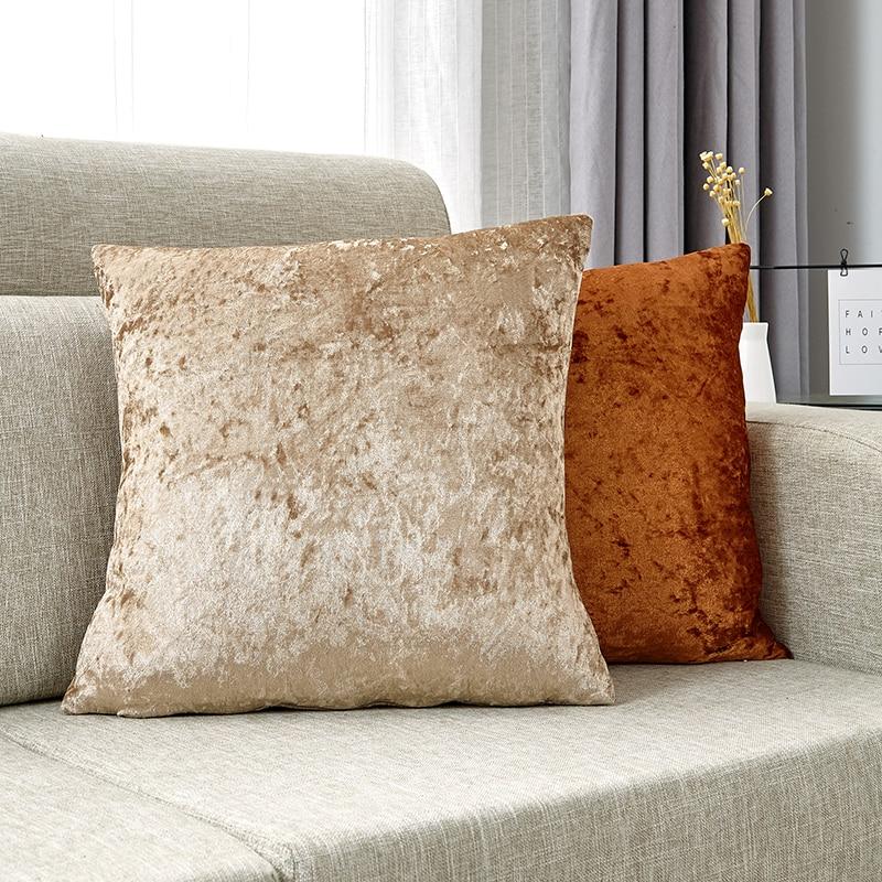 beige velvet cushions