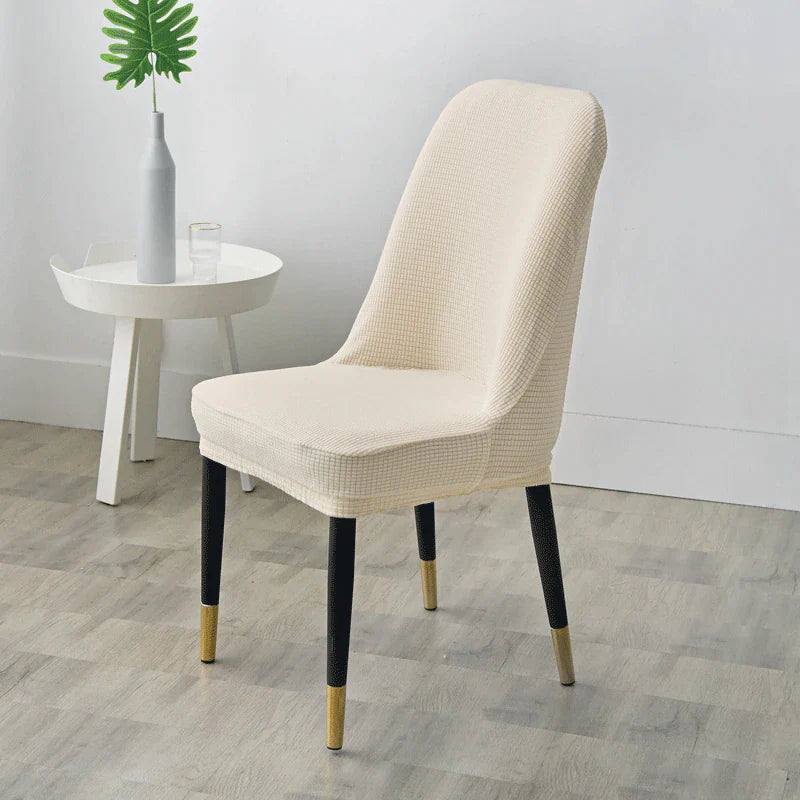 White Jacquard Swivel Chair Cover | Comfy Covers