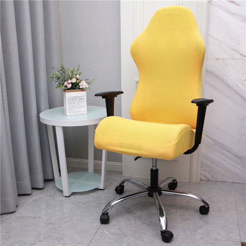 Yellow Jacquard Gamer Chair Cover | Comfy Covers